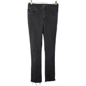 J.Crew Black High Rise Vintage Straight Raw Hem Cigarette Cropped Jeans AB614 25